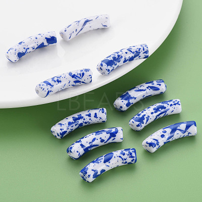 Opaque Spray Painted Acrylic Beads MACR-S372-002F-B05-1