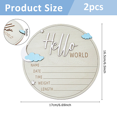 Basswood Baby Growth Recording Cards WOOD-WH0124-139-1
