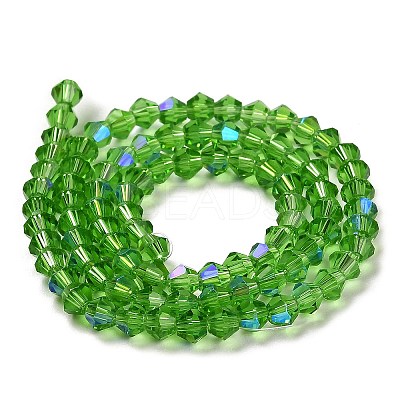 Transparent Electroplate Glass Beads Strands GLAA-F029-2mm-D03-1