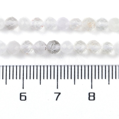 Faceted Round Natural Quartz Crystal Bead Strands G-L411-30-4mm-01-1