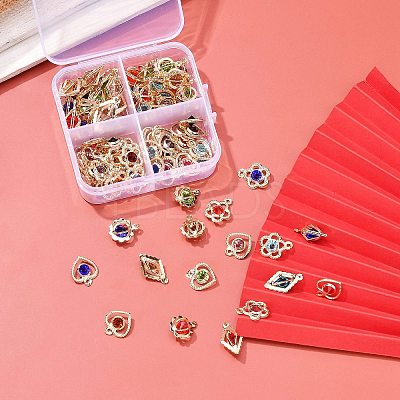 80Pcs 4 Style Rack Plating Eco-Friendly Iron Charms IFIN-YW0001-28-1