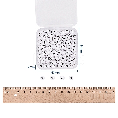200Pcs 2 Style White Acrylic Enamel Beads SACR-YW0001-04-1