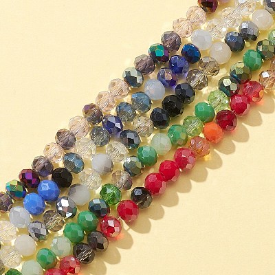 5 Strands 5 Colors Electroplate Glass Beads Strands EGLA-FS0001-31-1