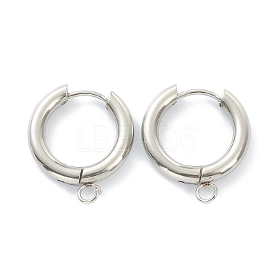 Tarnish Resistant 201 Stainless Steel Huggie Hoop Earring Findings STAS-P283-01E-P-1