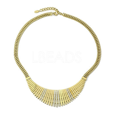 Chunky with Cubic Zirconia Necklaces NJEW-Q322-02G-1