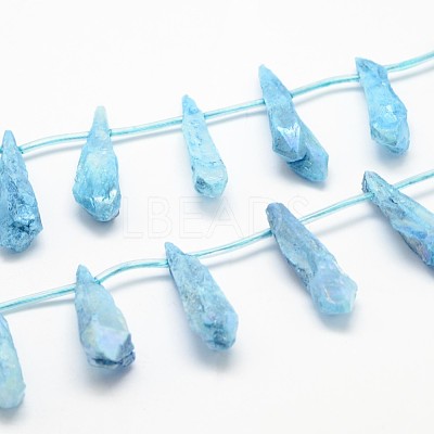 Electroplated Natural Quartz Crystal Beads Strands G-G890-A-03-1
