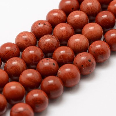 Natural Red Jasper Beads Strands G-G735-49-8mm-A--1