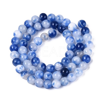 Natural Dyed Persian Jade Beads Strands G-Q609-6mm-01-1