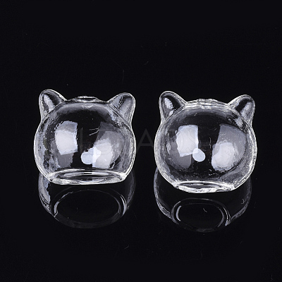 Handmade Kitten Blown Glass Globe Beads BLOW-T001-31-1