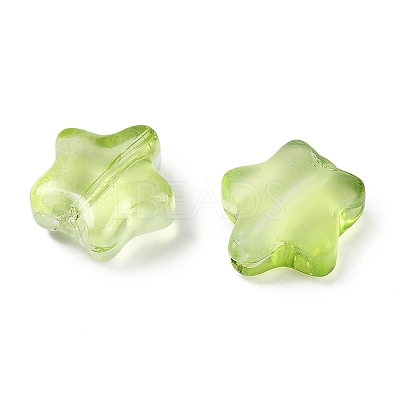 Transparent Spray Painted Glass Beads X1-GLAA-NH0003-01E-1