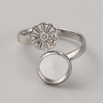 304 Stainless Steel Cuff Pad Ring Settings STAS-WH0027-46A-1