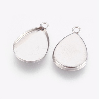 Tarnish Resistant 304 Stainless Steel Pendant Cabochon Settings STAS-I097-055-14P-1