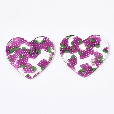 Autumn Theme Transparent Clear Cellulose Acetate(Resin) Pendants KY-T040-56C-1