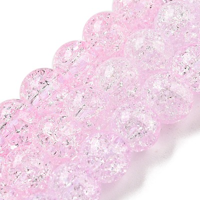 Spray Painted Crackle Glass Beads Strands DGLA-C002-6mm-03-1