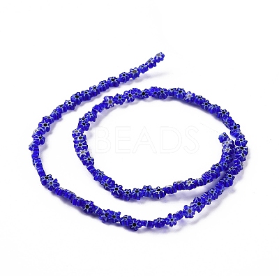 Handmade Millefiori Glass Bead Strands LAMP-J035-4mm-75-1