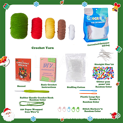 1 Set DIY Christmas Knitting Tools Kits DIY-SC0026-49B-1