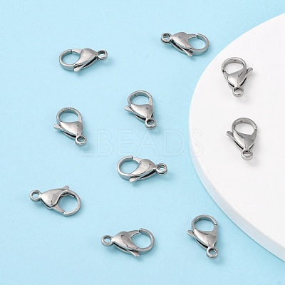Tarnish Resistant Polished 316 Surgical Stainless Steel Lobster Claw Clasps X-STAS-R072-18A-1