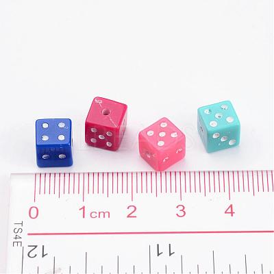 Chunky Mixed Color Acrylic Dice Beads X-MACR-3030-1