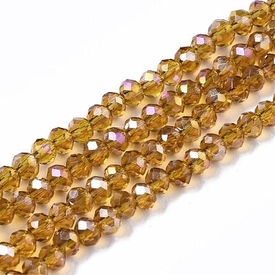 Electroplate Glass Beads Strands EGLA-R048-2mm-24-1