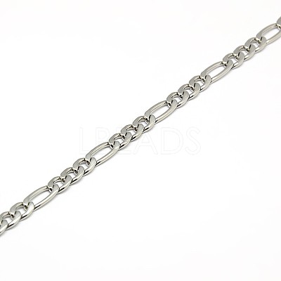 Tarnish Resistant 304 Stainless Steel Figaro Chain Necklace Making STAS-A028-N021P-1