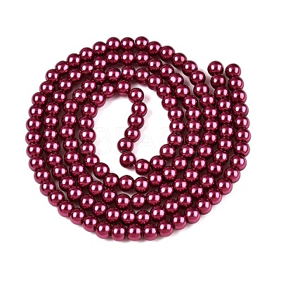 Baking Paint Pearlized Glass Pearl Round Bead Strands HY-Q003-6mm-14-1