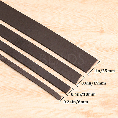 3Pcs Flat Leather Jewelry Cord WL-GF0001-16A-01-1