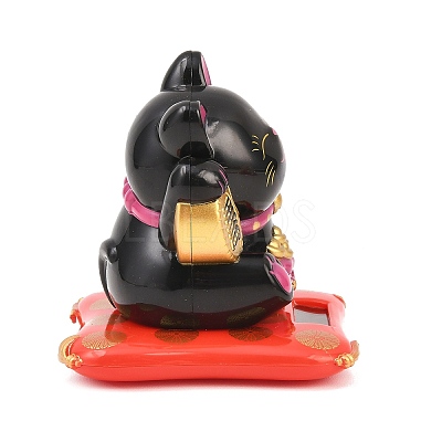 ABS Plastic Solar Powered Maneki-neko Figurines DJEW-B017-01A-04-1