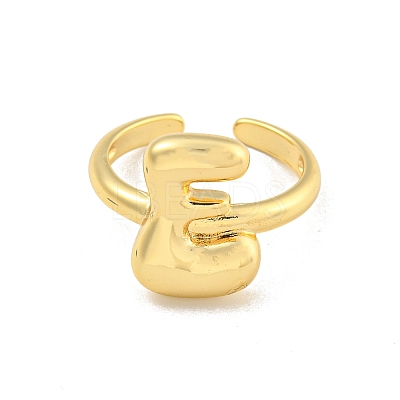 Brass Letter Open Cuff Rings for Women RJEW-G313-01E-G-1
