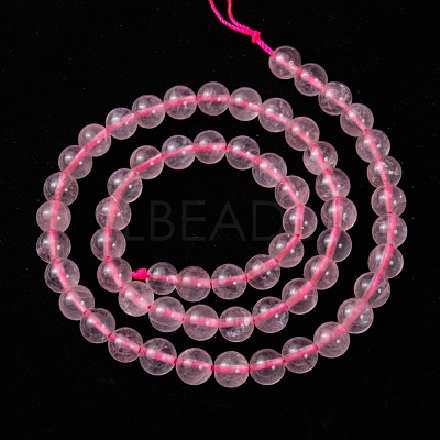 Natural Rose Quartz Bead Strands G-R173-6mm-04-1