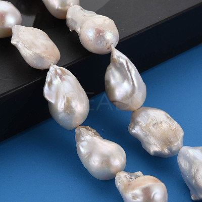 Natural Baroque Pearl Keshi Pearl Beads Strands PEAR-S019-04B-1