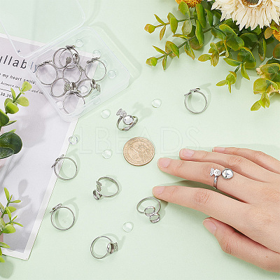 DIY Blank Dome Open Ring Making Kit STAS-PH0004-65-1