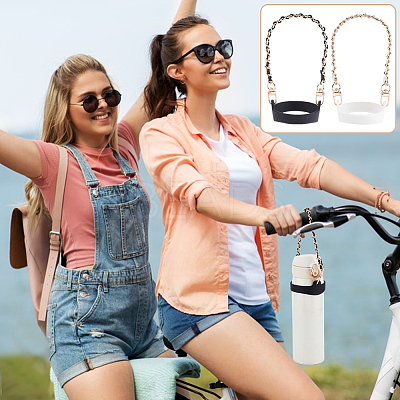 2Pcs 2 Colors Silicone Cup Handle Strap AJEW-PH0011-90-1