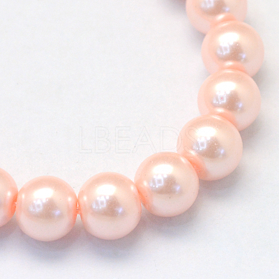 Baking Paint Pearlized Glass Pearl Round Bead Strands HY-Q003-10mm-05-1