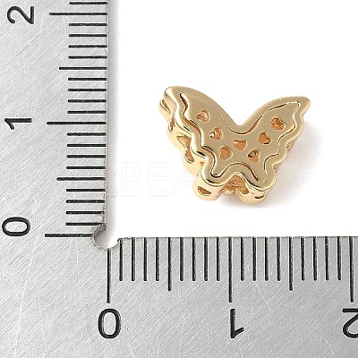 Brass Micro Pave Cubic Zirconia Beads KK-A253-10G-1