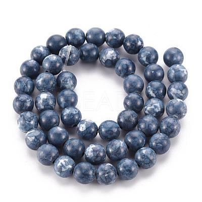 Natural Ocean White Jade Bead Strands G-G916-8mm-05-1