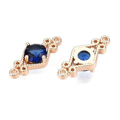 Brass Pave Faceted Glass Connector Charms X-FIND-T070-03C-1