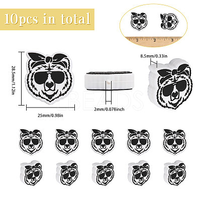 10Pcs Food Grade Eco-Friendly Silicone Beads SIL-CA0001-98-1