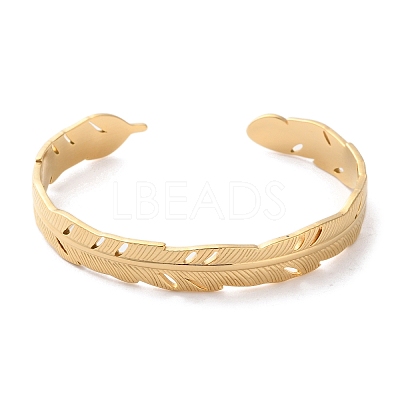 304 Stainless Steel Cuff Bangles for Women LS-BJEW-K263-05G-07-1