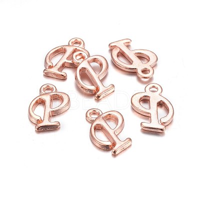 Rose Gold Plated Alloy Letter Pendants X-PALLOY-J718-01RG-P-1