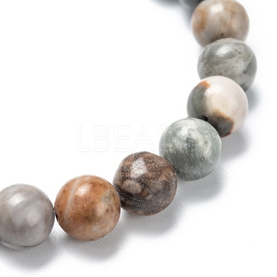 Natural Polychrome Jasper/Picasso Stone/Picasso Jasper Stretch Beaded Bracelets G-A185-01C-1