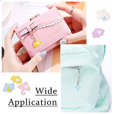 24Pcs 12 Style Spray Painted Alloy Pendants FIND-TA0002-55-1