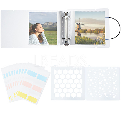Square PVC Loose Leaf Binder Postcard Phote Album with 50 Pockets Transparent Sleeve Protectors Sets DIY-CP0008-01-1