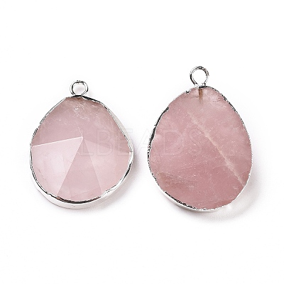 Natural Rose Quartz Pendants G-I207-14M-S-1