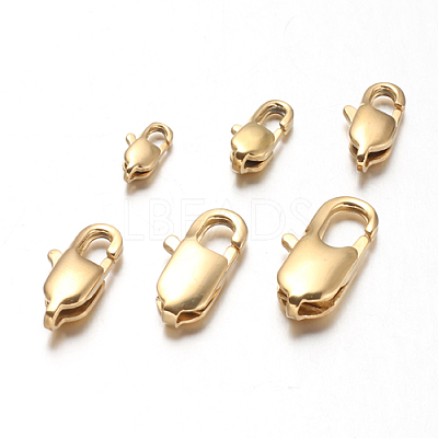 Ion Plating(IP) 304 Stainless Steel Lobster Claw Clasps X-STAS-F094-05F-G-1