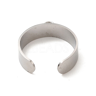 Non-Tarnish 304 Stainless Steel Open Cuff Ring Components STAS-C067-01A-P-1