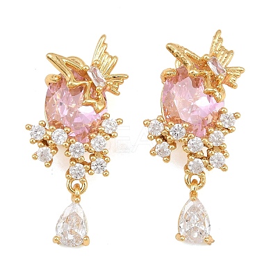 Brass Micro Pave Cubic Zirconia Pendants CU-CBA7392-07G-02-1