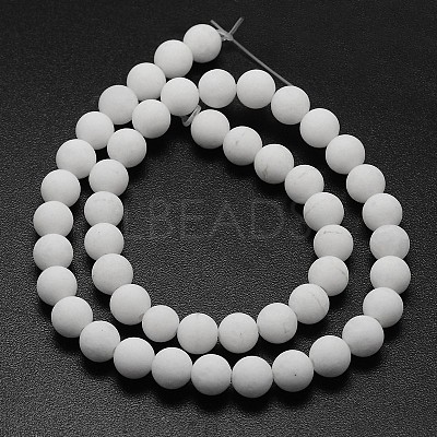 Natural White Jade Beads Strands G-D695-8mm-1