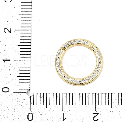 Brass Micro Pave Cubic Zirconia Twister Clasp KK-G522-16G-1