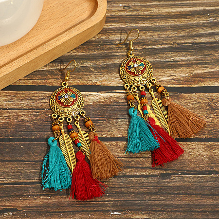 Alloy Oval Chandelier Earrings FS-WGD7741-09-1