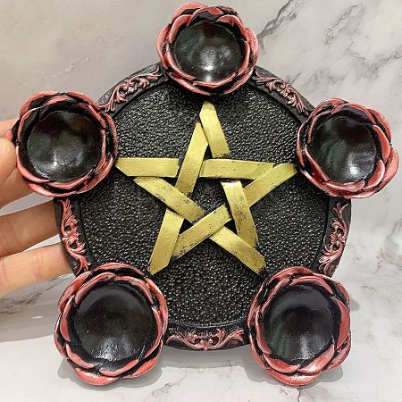 Resin Star Wooden Tealight Candle Holders PW-WG42BE3-04-1